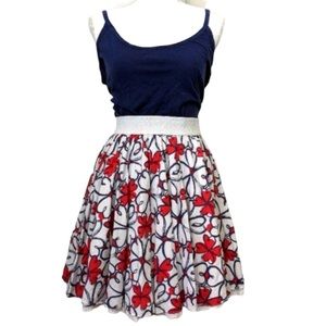 Forever 🍒 Hearts Print Layered Ruffle And Lace Circle Mini Skirt